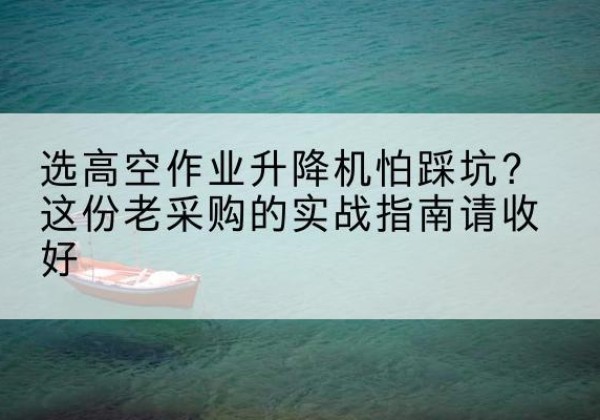 下陆高空作业升降机厂家推荐-选高空作业升降机怕踩坑？这份老采购的实战指南请收好